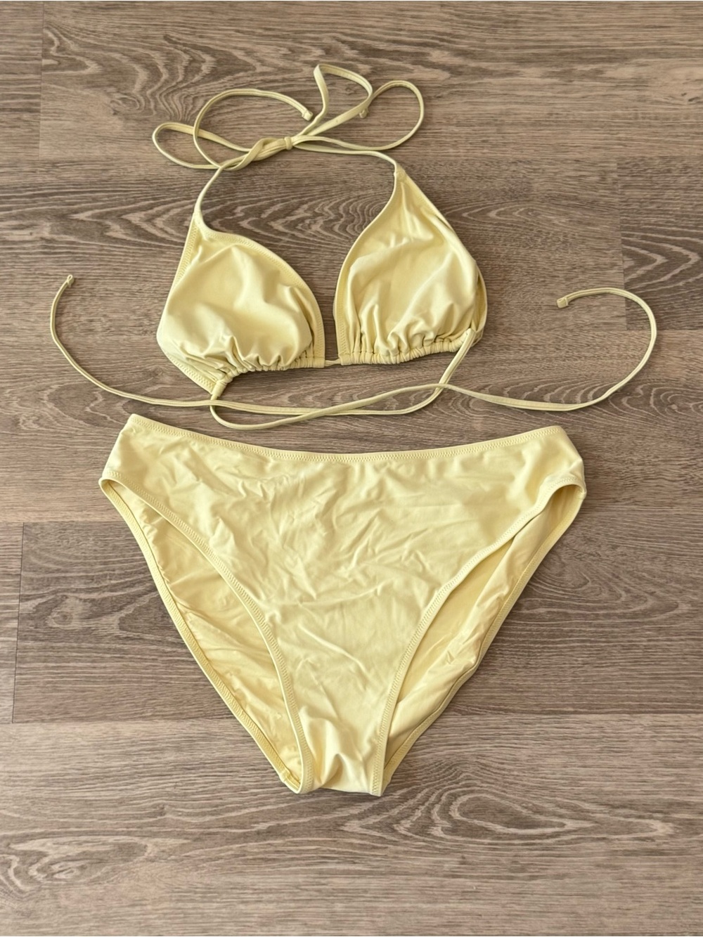 Girlfriend Collective Cabo Beach Vacation Bikini String Pale Butter Yellow XXL